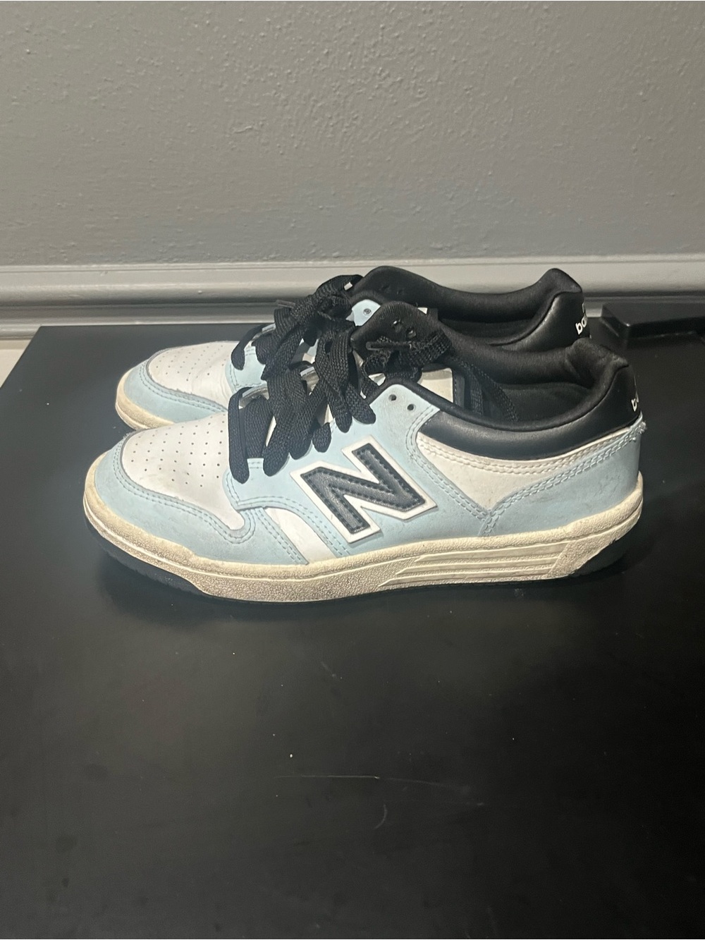 New Balance Kids Light Blue, White & Black Low-Top Sneakers 480